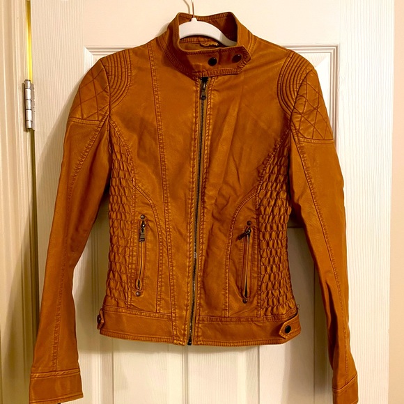 Camel leather jacket - Picture 1 of 4